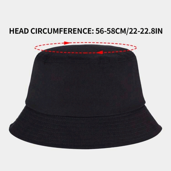 Solid Color Bucket Hat in White or Black Adult One Size Fits Most (NWOT) - Picture 4 of 4